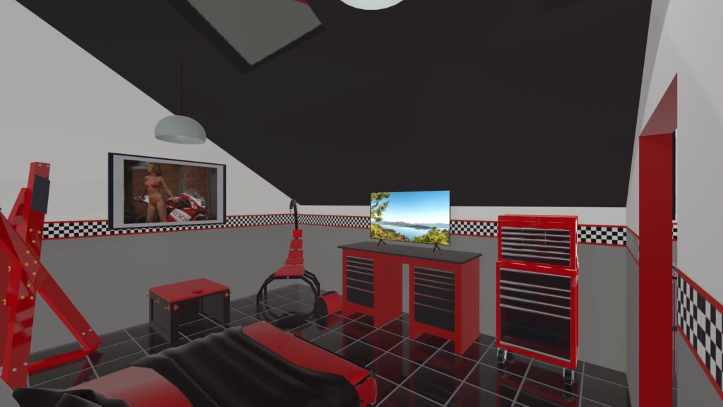 Sweet 916 bedroom - Ducati themed BDSM playroom